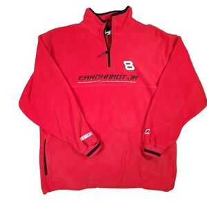 Vintage Chase Authentics Nascar Earnhardt Jr 1/4 Zip Fleece Sweater red sz XL